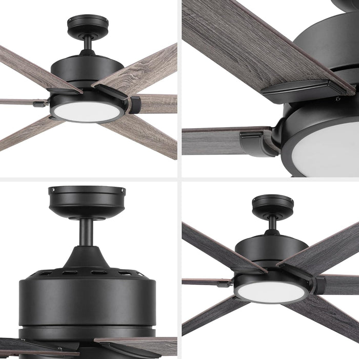 62 in. Matte Black Ceiling Fan with LED Light and Remote Control-6-ErisView