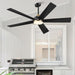 65 in. Black Ceiling Fan with Light and Remote Control, Indoor Outdoor Large Ceiling Fans for Bedroom, Designer Fans, Patio Porch Ceiling Fans-8-ErisView