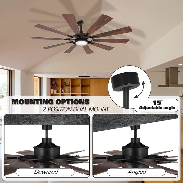 65 in. Large Remote Ceiling Fan with Light, Indoor Outdoor Farmhouse Reversible Fan in Winter Summer for Living Room Basement Sunroom Porch Patio-4-ErisView