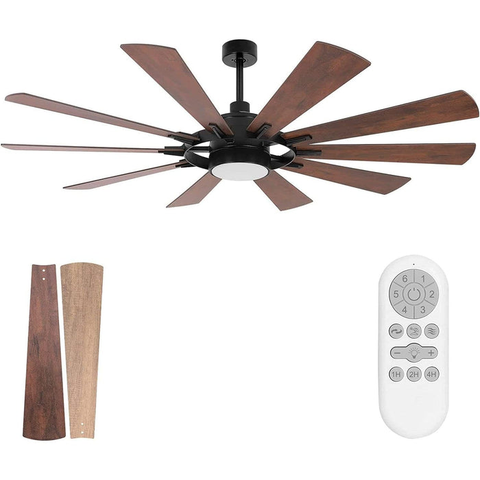 65 in. Large Remote Ceiling Fan with Light, Indoor Outdoor Farmhouse Reversible Fan in Winter Summer for Living Room Basement Sunroom Porch Patio-1-ErisView