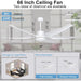 66 in. Large Remote Control Ceiling Fan and Light, Modern Ceiling Fan for Patio Porch Warehouse Garage, Indoor Ceilig Fan for Living Room Bedroom-6-ErisView