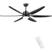 66 in. Outdoor Fans with Lights and Remote Control, Large Black Outdoor Ceiling Fan for Patio Porch Garage, Warehouse Ceiling Fans-1-ErisView