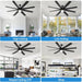 70 in. Indoor Outdoor Large Ceiling Fans with Remote Control, Reversible Dimmable Modern Industrial Ceiling Fans for Living Room Patio-2-ErisView