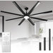 72 in. Black Modern Large Ceiling Fan with Light Remote, Stylish Ceiling Fans, Industrial Farmhouse Ceiling Fans for Bedroom Living Room Porch Patios-1-ErisView