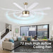 72 in. Ceiling Fan with Bright Light and Remote, Indoor Outdoor Large Ceiling Fans for Living Room Bedroom Patio Garage, White Gold Quiet Ceiling Fan-2-ErisView