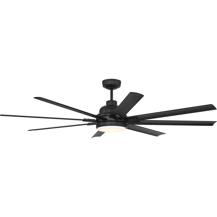 72 in. Flat Black Outdoor Ceiling Fan with LED Light and Remote, Smart Wi-Fi Ceiling Fan with Voice Activation, Works with Smart Home Devices-2-ErisView