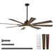 72 in. Huge Black Ceiling Fan with Remote Control, Farmhouse Reversible Dimmable Noiseless Ceiling Fan for Bedroom Living Room Dining Room-1-ErisView