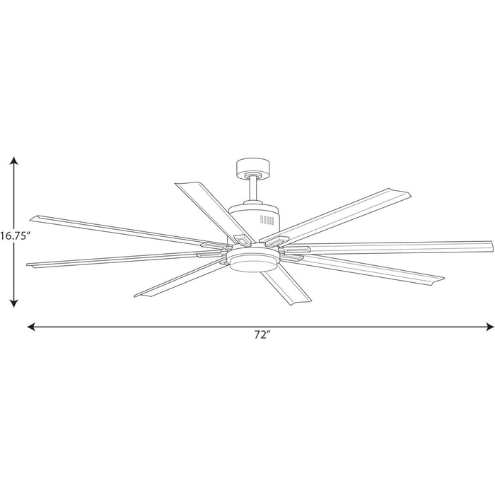 72 in. Large Black Blade Ceiling Fan, Home Ceiling Fan, Cathedral Ceiling Fan, Mid Century Modern Ceiling Fan-19-ErisView