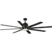 72 in. Large Black Blade Ceiling Fan, Home Ceiling Fan, Cathedral Ceiling Fan, Mid Century Modern Ceiling Fan-1-ErisView