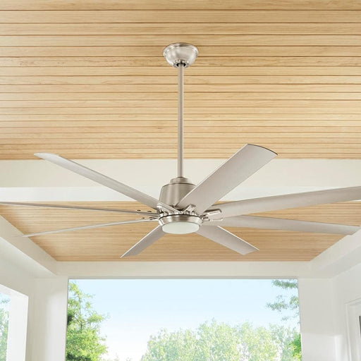 72 in. Large Ceiling Fans, LED Indoor Outdoor Ceiling Fans, Brushed Nickel Ceiling Fan, Cathedral Ceiling Fan-2-ErisView