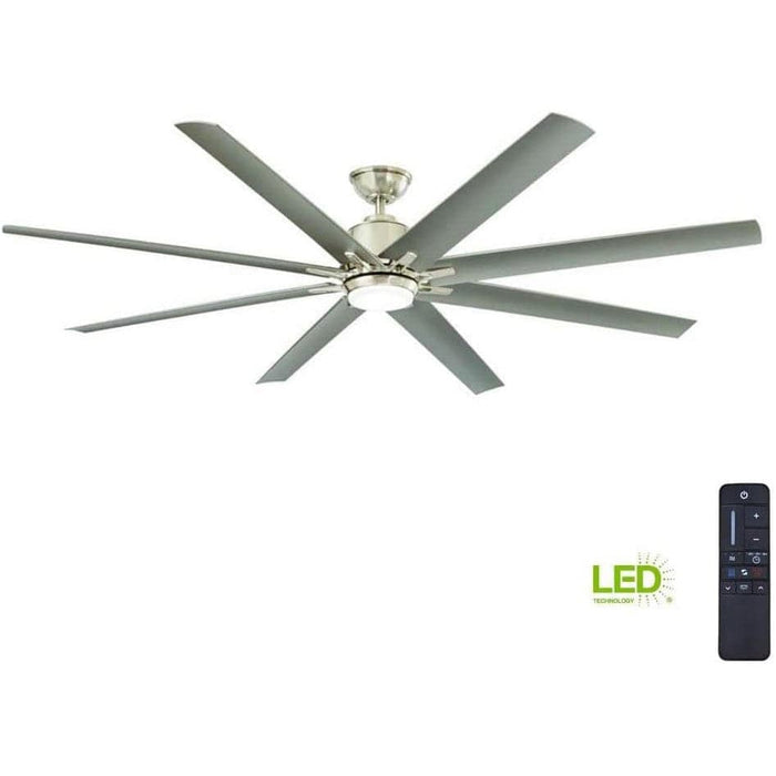 72 in. Large Ceiling Fans, LED Indoor Outdoor Ceiling Fans, Brushed Nickel Ceiling Fan, Cathedral Ceiling Fan-6-ErisView