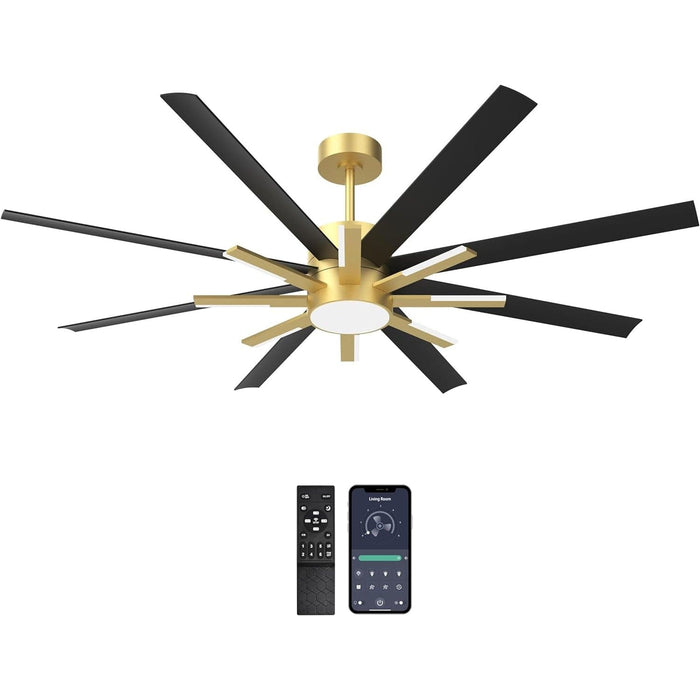 72 in. Large Ceiling Fans, Outdoor Ceiling Fan with Light and Remote, Indoor Outdoor Modern Ceiling Fan for Living Room, Patio Fans, Black Outdoor Fan-1-ErisView