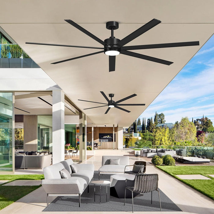 72 in. Large Outdoor Ceiling Fans with Light and Remote, Large Modern Industrial Ceiling Fans, Mini Reversible Ceiling Fan for Patio Porch Shop Garage-7-ErisView