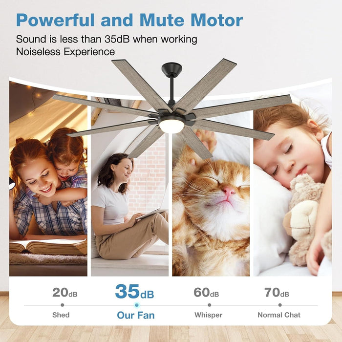 72 in. Large Reversible Ceiling Fan with Frosted Glass, Remote Control Ceiling Fan with Light, Cathedral Ceiling Fan-6-ErisView