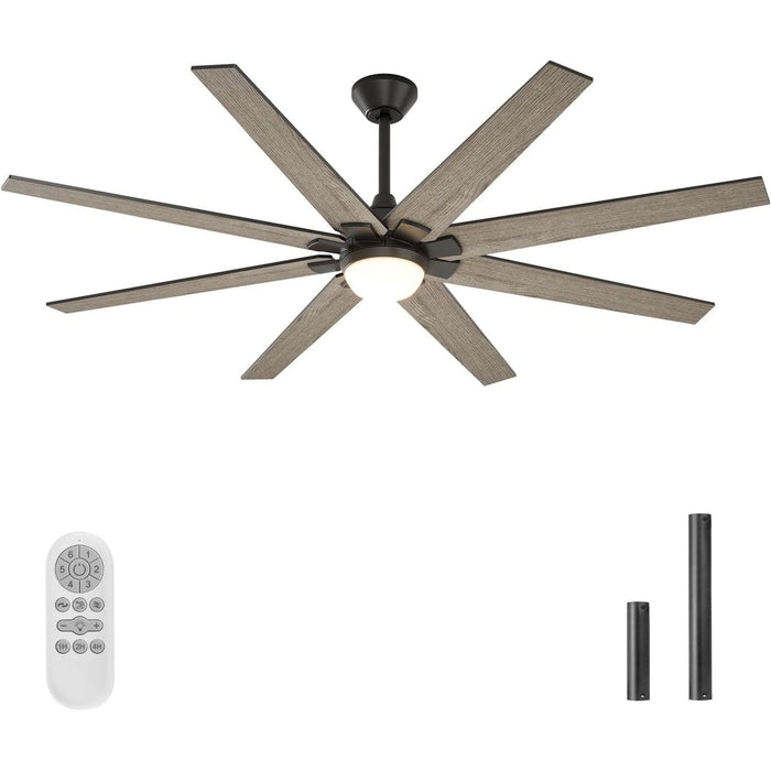 72 in. Large Reversible Ceiling Fan with Frosted Glass, Remote Control Ceiling Fan with Light, Cathedral Ceiling Fan-1-ErisView