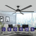 72 in. Modern Remote Control Ceiling Fan and Light, 6 Metal Blade Fan, Reversible Quiet Black Ceiling Fan for Living Room, Garage Ceiling Fan -2-ErisView