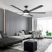 72 in. Modern Remote Control Ceiling Fan and Light, 6 Metal Blade Fan, Reversible Quiet Black Ceiling Fan for Living Room, Garage Ceiling Fan -7-ErisView