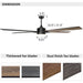 76 in. Black Big Remote Control Ceiling Fan and Light, Indoor Outdoor Ceiling Fan for Living Room Bedroom Patio, Farmhouse Modern Industrial Ceiling Fans-3-ErisView