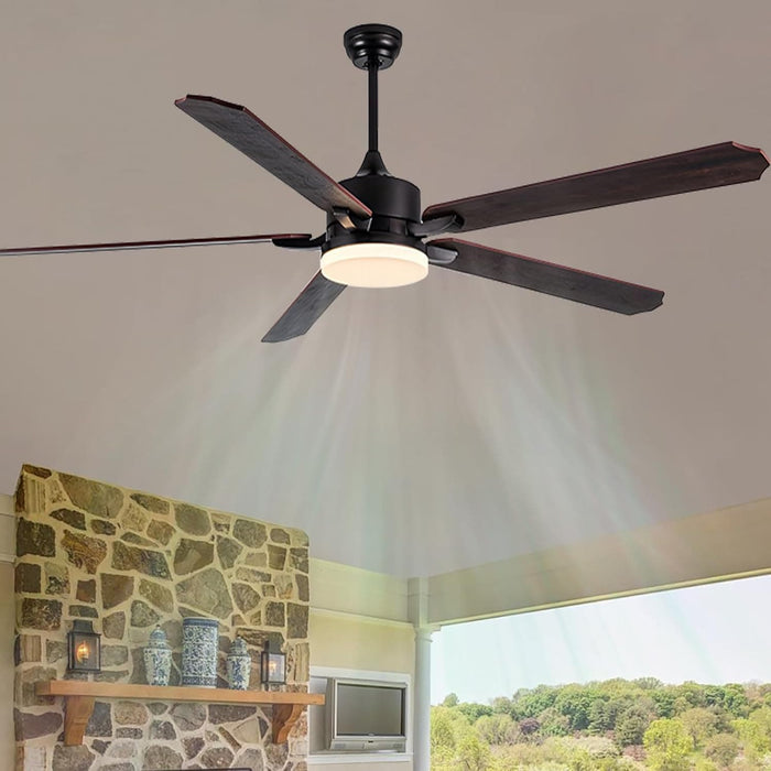 76 in. Large Remote Control Ceiling Fan and Light, Stylish Ceiling Fans, Farmhouse Industrial Ceiling Fan Light for Patio Living Room Bedroom-1-ErisView