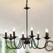 8-Light Classic Traditional Black Pendant Light Chandelier, Industrial Candle Hanging Pendant Light Fixture for Living Room Kitchen Island Foyer Staircase-ErisView