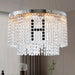 8-Light Elegant Layered Design Crystal Hanging Ceiling Light, Modern Crystal Chandelier for Living Room Round Crystal Lamp-ErisView