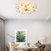 8-Light Flower-Shaped Semi-Flush Mount Light, Modern Gold Sputnik Ceiling Light Fixture Ceiling Lamp Chandelier for Living Room Kitchen-ErisView