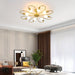 8-Light Flower-Shaped Semi-Flush Mount Light, Modern Gold Sputnik Ceiling Light Fixture Ceiling Lamp Chandelier for Living Room Kitchen-ErisView