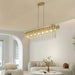 8-Light Modern Hanging Light Fixture, Modern Oval Gold Crystal Chandelier for Kitchen Island-ErisView