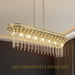 8-Light Modern Hanging Light Fixture, Modern Oval Gold Crystal Chandelier for Kitchen Island-ErisView