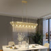 8-Light Modern Hanging Light Fixture, Modern Oval Gold Crystal Chandelier for Kitchen Island-ErisView