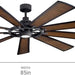 85 in. Ceiling Fan with Lights, 9 Blade Modern Industrial Looking Ceiling Fan, Large Black Ceiling Fan-2-ErisView