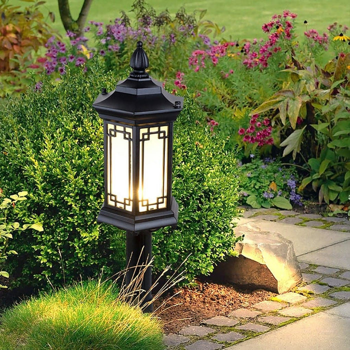 Adjustable Rhombus Shape Outdoor Light with Frosted Glass, Aluminum Alloy Waterproof Garden Lamp Post for Driveway, Patio, and Sidewalk-ErisView-2