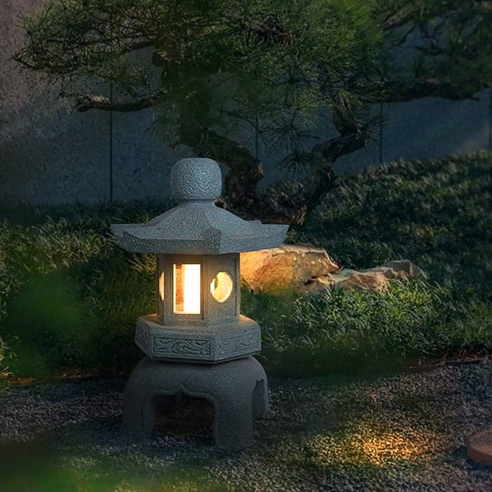 Antique Asian Style Resin Lawn Lamp with High-Color LED, Waterproof for Gardens, Patios, Walkways, and Driveways, Durable and Energy Saving-ErisView-4