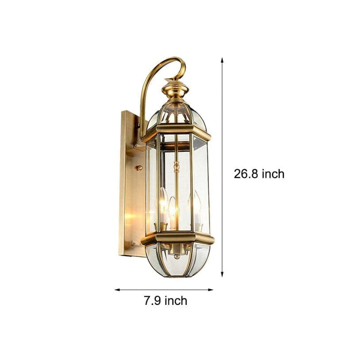 Antique Copper Outdoor Wall Sconce with Glass Lampshade, Elegant Retro Lantern Design for Gardens, Balconies, and Hallways, Rust Resistant & Durable-ErisView-4