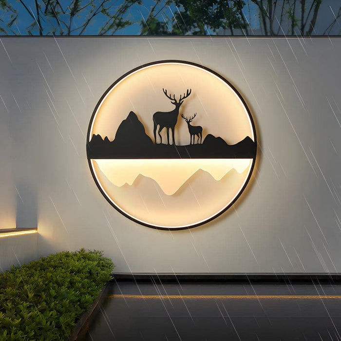 Artistic Outdoor Wall Lamp with Deer Design, Weatherproof, Available in 3 Sizes for Gardens, Courtyards, Walls, Gates, and Backyards-ErisView-13