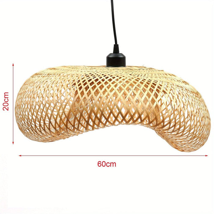 Bamboo Pendant Light, Nest Shape Pendant Light, Hanging Ceiling Lighting Fixture for Living Room Bedroom Restaurant Cafe-ErisView