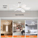 Base 20 in. Small Ceiling Fan with Lights, Socket Fan Light with Remote, Dimmable and Fan Light, Screw In White Ceiling Fan, Bedroom Ceiling Fans-2-ErisView