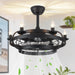 Black Caged Ceiling Fan with Light, Farmhouse Industrial Bladeless Ceiling Fan with Remote, Modern Fan Light Fixture for Bedroom Kitchen Dining Room-1-ErisView