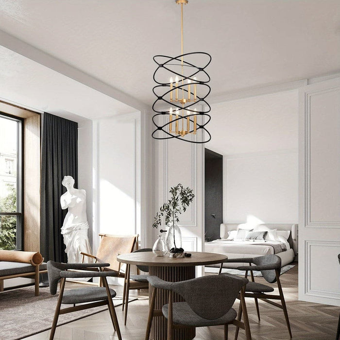 Black Dimmable 2-Layer Ceiling Pendant Light for Living Room Bedroom Dining Room-ErisView