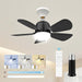 Black Socket Fan Light, Small Ceiling Fan with Lights and Remote, Dimmable LED Socket Ceiling Fan for Bedroom Kitchen Living Room Closet Garage-1-ErisView