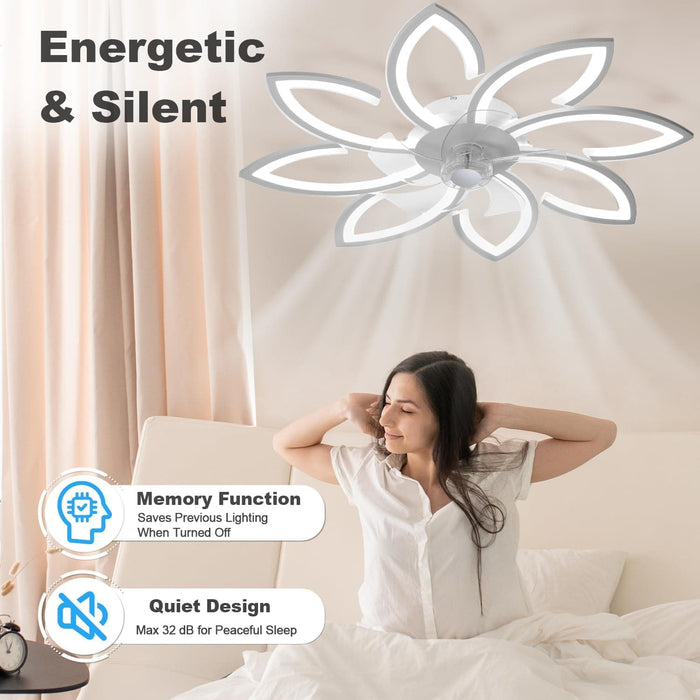 Bladeless Ceiling Fan with Light and Remote APP Control, Dimmable Low Profile Ceiling Fan, Smart Reversible Ceiling Fan-2-ErisView