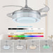 Bluetooth Ceiling Fan with Light and Speaker APP Control, Modern RGB Retractable Fandelier, Quiet Chandelier Fan for Living Room Bedroom-2-ErisView