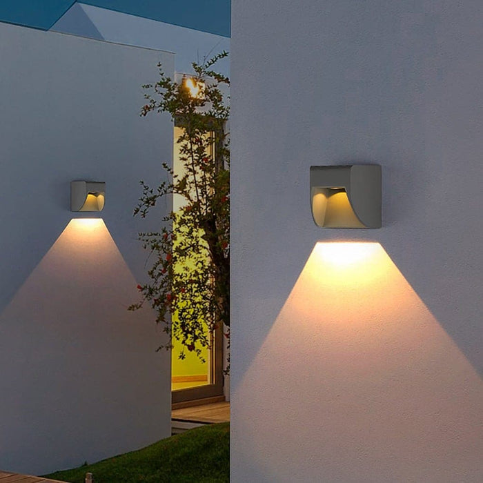 Bright Outdoor Wall Light with Wide Illumination Range, Transparent Glass Lampshade, and Built-in LED for Courtyard, Hall, Balcony, and Garden-ErisView-16