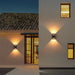 Bright Outdoor Wall Light with Wide Illumination Range, Transparent Glass Lampshade, and Built-in LED for Courtyard, Hall, Balcony, and Garden-ErisView-19