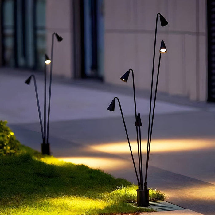 Brisa Triple Outdoor LED Floor Lamp, Hardwired, Ground-Installed, 360-Degree Adjustable Stems for Pathways & Garden Features, Durable & Stylish-ErisView-3