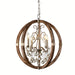 Candle Style Globe Chandelier, Brown Caged Shape Chandelier with Crystal Accents for Living Room-ErisView