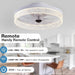 Ceiling Fan with Light, Recessed Ceiling Fan with Light and Remote, Bladeless Ceiling Light Fan, Dimmable Bedroom Ceiling Fans, Kitchen Ceiling Fans-5-ErisView