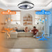 Ceiling Fan with Low Profile Light with Remote APP Control, Flush Mount Ceiling Fan with Bluetooth Speakers, Small Bedroom Ceiling Fans-5-ErisView