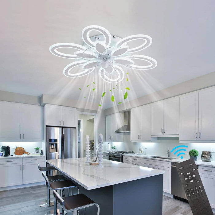 Ceiling Fans with Lights, Modern Dimmable Chandelier Ceiling Fan with Remote Control for Living Room Bedroom Dining Room-1-ErisView