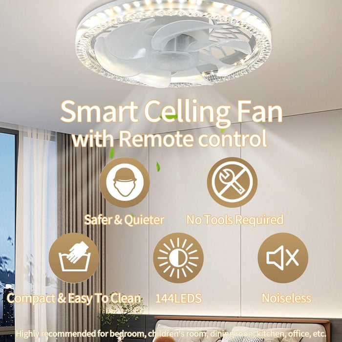 Ceiling Fans with Lights and Remote, Socket Modern Fan with Light, Living Room Ceiling Fan with Light, Kitchen Bedroom Dining Room Ceiling Fans-6-ErisView